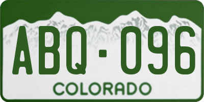 CO license plate ABQ096
