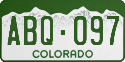 CO license plate ABQ097