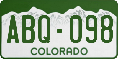 CO license plate ABQ098