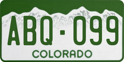 CO license plate ABQ099