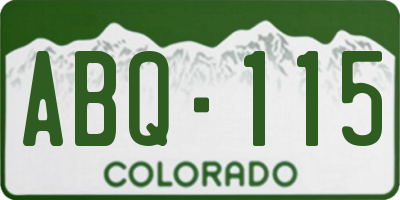 CO license plate ABQ115