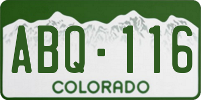 CO license plate ABQ116