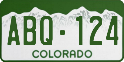 CO license plate ABQ124