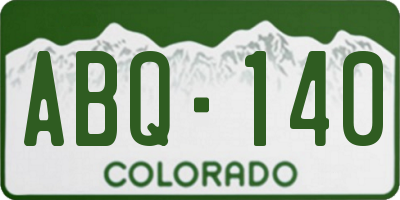 CO license plate ABQ140