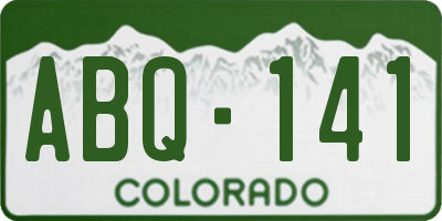 CO license plate ABQ141