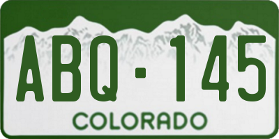CO license plate ABQ145