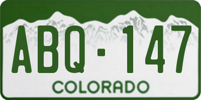 CO license plate ABQ147