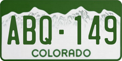 CO license plate ABQ149
