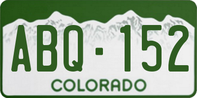 CO license plate ABQ152