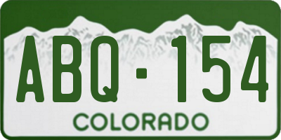 CO license plate ABQ154