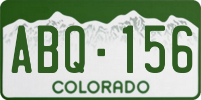 CO license plate ABQ156
