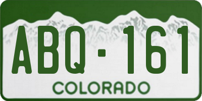 CO license plate ABQ161