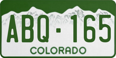 CO license plate ABQ165
