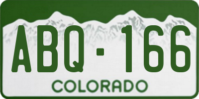 CO license plate ABQ166
