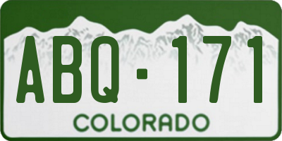 CO license plate ABQ171
