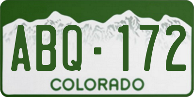 CO license plate ABQ172