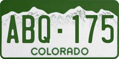CO license plate ABQ175
