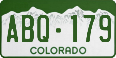 CO license plate ABQ179