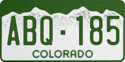 CO license plate ABQ185