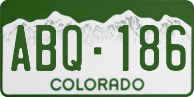 CO license plate ABQ186