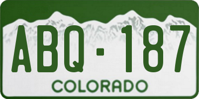 CO license plate ABQ187