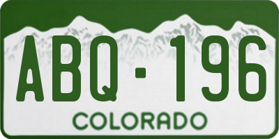 CO license plate ABQ196