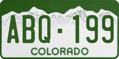 CO license plate ABQ199