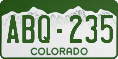CO license plate ABQ235