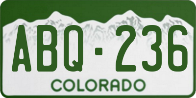 CO license plate ABQ236