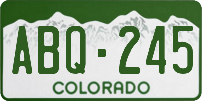 CO license plate ABQ245