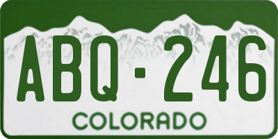 CO license plate ABQ246