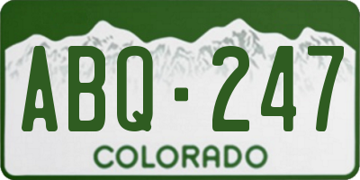 CO license plate ABQ247