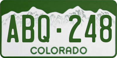 CO license plate ABQ248