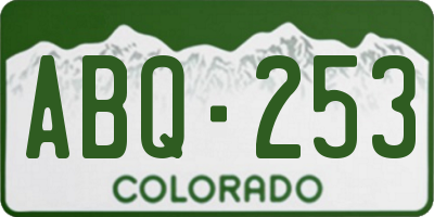 CO license plate ABQ253