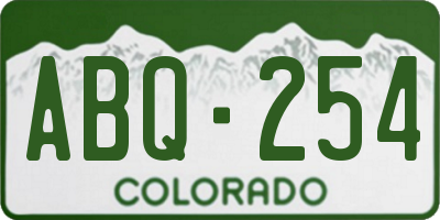 CO license plate ABQ254