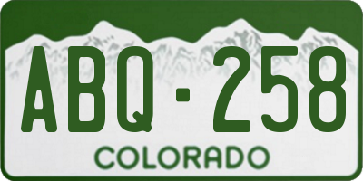 CO license plate ABQ258