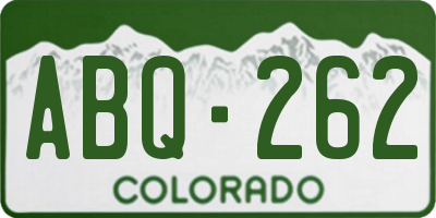 CO license plate ABQ262