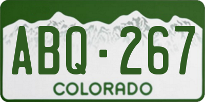 CO license plate ABQ267