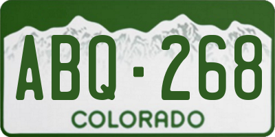 CO license plate ABQ268