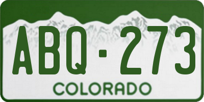 CO license plate ABQ273