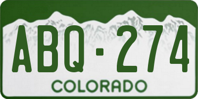 CO license plate ABQ274