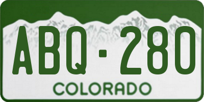 CO license plate ABQ280
