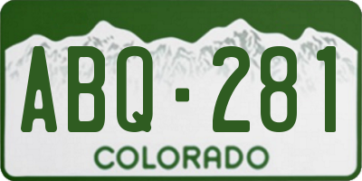 CO license plate ABQ281