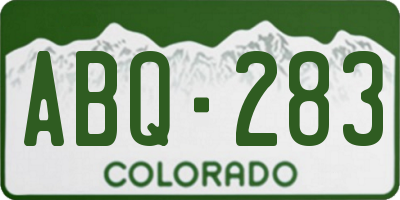 CO license plate ABQ283