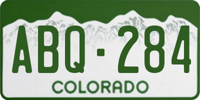 CO license plate ABQ284