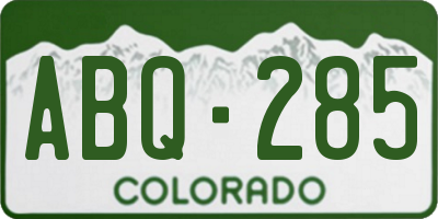 CO license plate ABQ285