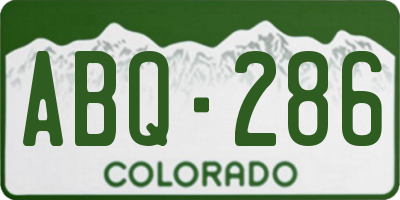 CO license plate ABQ286