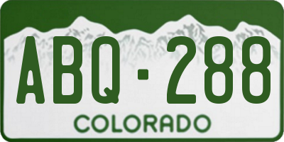 CO license plate ABQ288