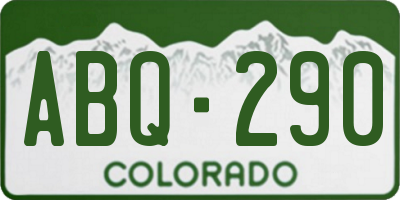 CO license plate ABQ290