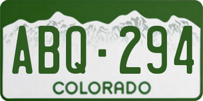 CO license plate ABQ294